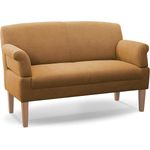 CAVADORE 2-Sitzer Küchensofa Malm, Sitzbank für Küche oder Esszimmer inkl. Armteilverstellung, Leichte Fleckentfernung dank Soft Clean, 152 x 97 x 78, Flachgewebe: gelb