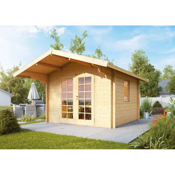 Wolff Finnhaus Gartenhaus Bergen 44-B 300x300 Gartenhaus aus Holz Holzhaus mit 44 mm Wandstärke Blockbohlenhaus