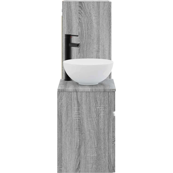 vidaXL Badezimmerschrank-Set 2 stk. Grau Sonoma 33 x 34,5 x 100 cm 3406139 – Bild 4