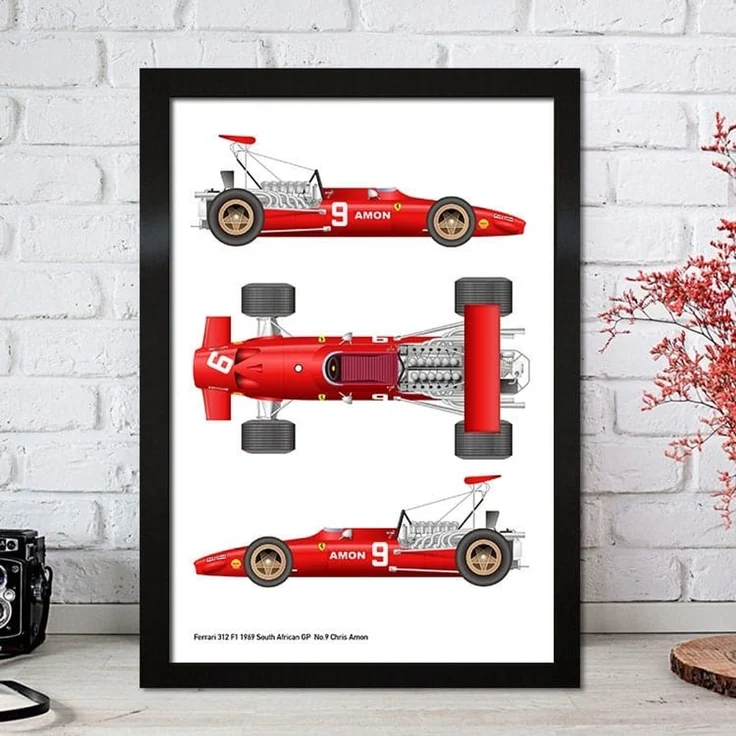 Poster Formel 1 Rennfahrer Legenden Rennwagen · Deko Print ohne Rahmen - D / 50x70 cm – Bild 5