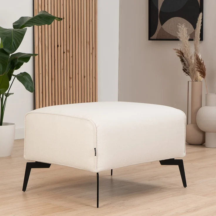 Bronx71 Stoff Hocker Vegas rechteckig off white – Bild 3