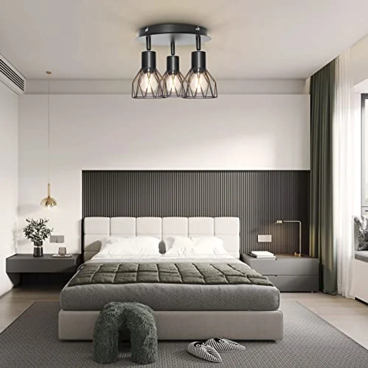 Dehobo Led Deckenstrahler Schwenkbar 350°, Deckenleuchte E14 3 Flammig Schwarz, Spotleuchte Wand, Deckenlampe Spots Led, LED Wandstrahler für Küche, Wohnzimmer, Schlafzimmer, Nein E14 Leuchtmittel – Bild 10