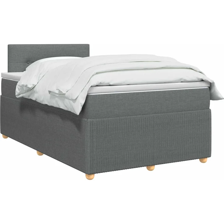 vidaXL Boxspringbett mit Matratze Dunkelgrau 120 x 200 cm Stoff 3452905 – Bild 3