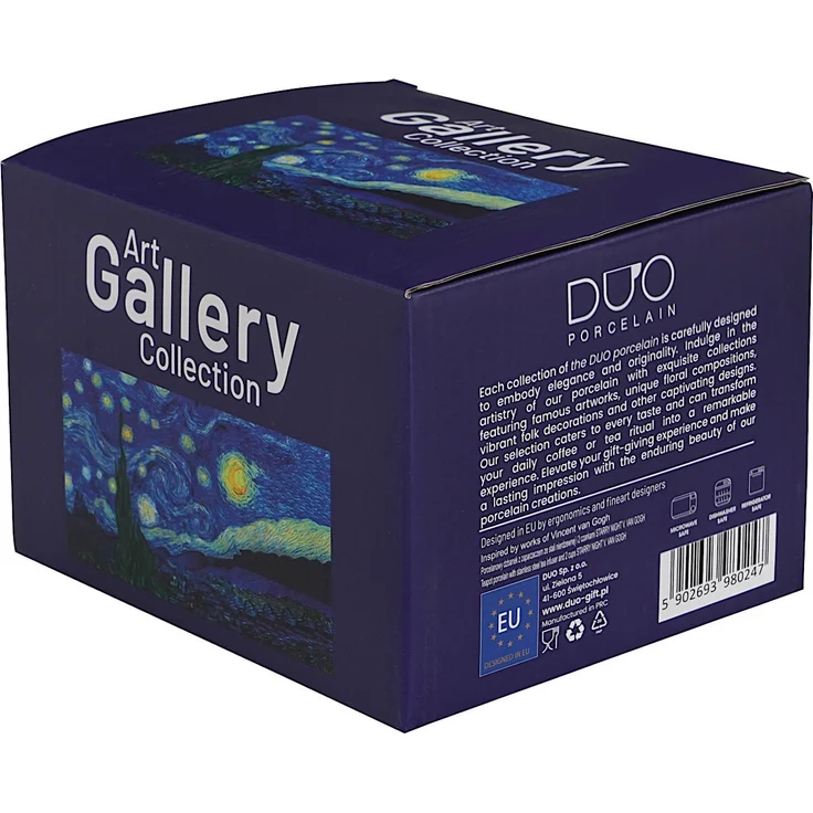 DUO ART GALLERY Teekanne 600 ml mit 2 Bechern STARRY NIGHT inspired by Van Gogh, New Bone China Porzellan – Bild 5