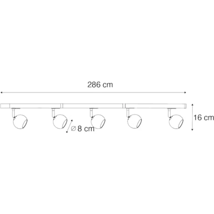 QAZQA Gissi, Modernes 1-Phasen-Schienensystem Komplettset mit 5-flammigen Deckenspot, Schwarz mit Gold, GU10 dimmbar, für Wohnzimmer und Schlafzimmer – Bild 3