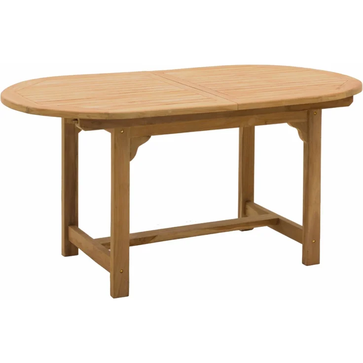 Gartentisch Ela Teak Ausziehtisch Balkontisch oval Gartenmöbel 160/220 x 110 x 75 cm – Bild 1