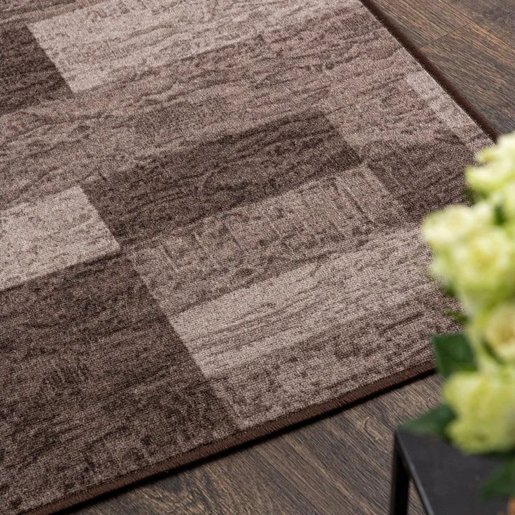 Mazovia Läufer Läufer Teppichläufer Brücke - Vorzimmer Küche - Braun, 67 x 100 cm, Kurzflor, Rutschfest, Meterware, Verschiedene Größen – Bild 3