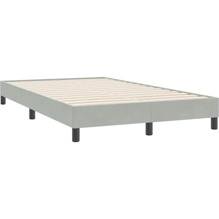 vidaXL Boxspringbett ohne Matratze Hellgrau 120x220 cm Samt 3315867 – Bild 4