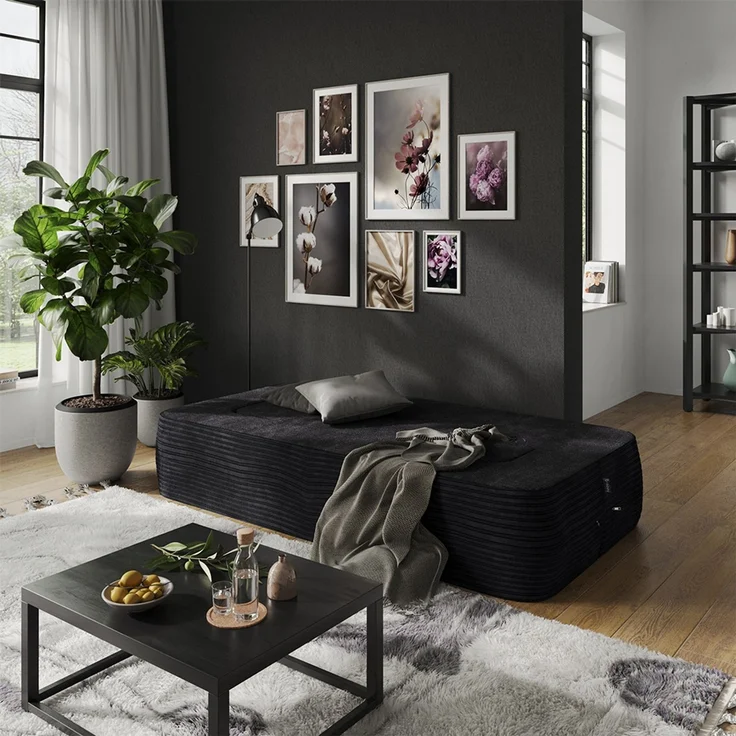Sofa Lille Schwarz 190 cm mit Schlaffunktion Vitalispa – Bild 4