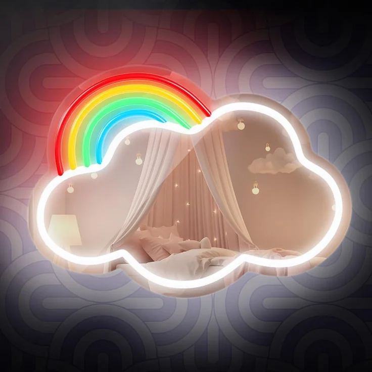 Forever Light LED Neon Dekolicht mit Spiegel Wandkunst Wanddekoration Cloud – Bild 5