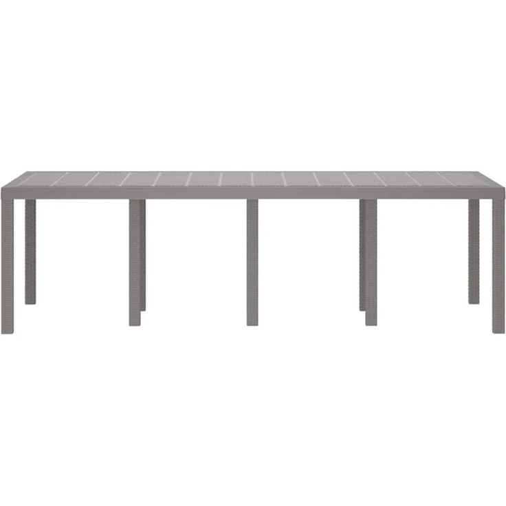 vidaXL Wetterfester Gartentisch Hellgrau 250 x 100 x 73 cm Poly-Rattan 871695 – Bild 4