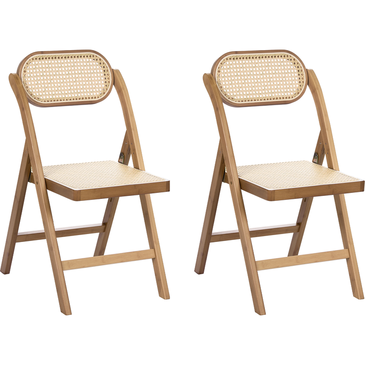Esszimmerstuhl 2er Set klappbar ORAISON Bambusholz Braun