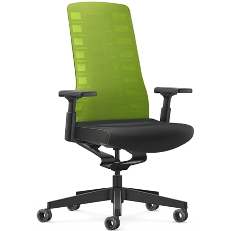 Interstuhl Bürostuhl Pure Active Edition, ergonomischer Drehstuhl mit Smart-Spring Technologie, 4D-Armlehne, Gewichtsanpassung, Grün | Schwarz, Made in Germany – Bild 1