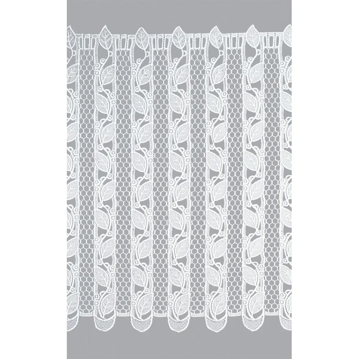 Scheibengardine Plauener Spitze Blättergirlande #1W (Bx H) 68cm * 70cm weiß – Bild 3