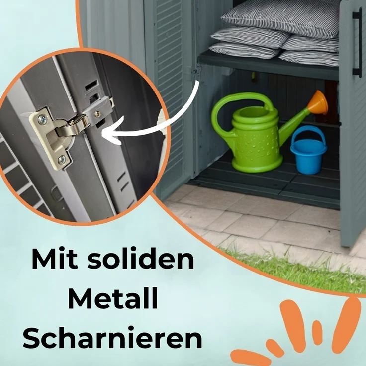 GarPet Garten-Geräteschrank Gartenschrank Kunststoff Balkon Schrank Wetterfest Haushaltsschrank – Bild 5
