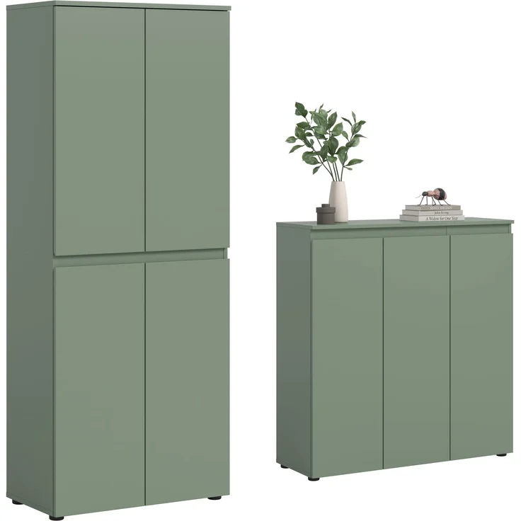 Universalschrank (B/H/T: 190x175x37 cm) in Smoke Green Nachbildung – Bild 1