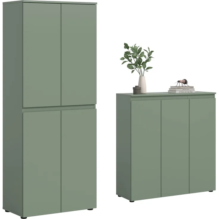 Universalschrank (B/H/T: 190x175x37 cm) in Smoke Green Nachbildung