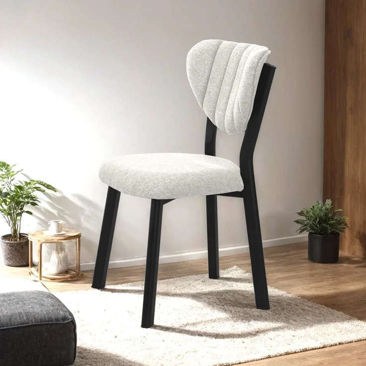 Skye Decor 'Elma - Cream' Stuhl, Creme, 47 x 85 x 45 cm – Bild 2