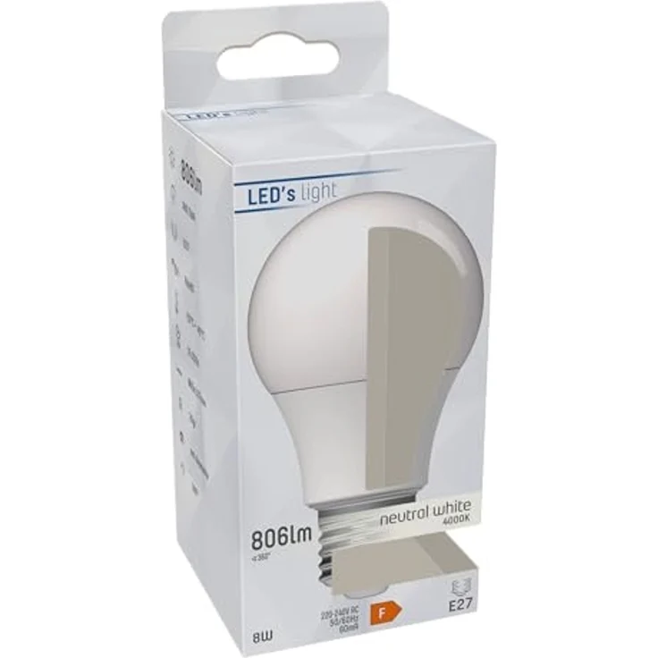 Led SMD Leuchtmittel - Klassisch A60 E27 8W 806lm 4000K Opal 180° "" – Bild 3