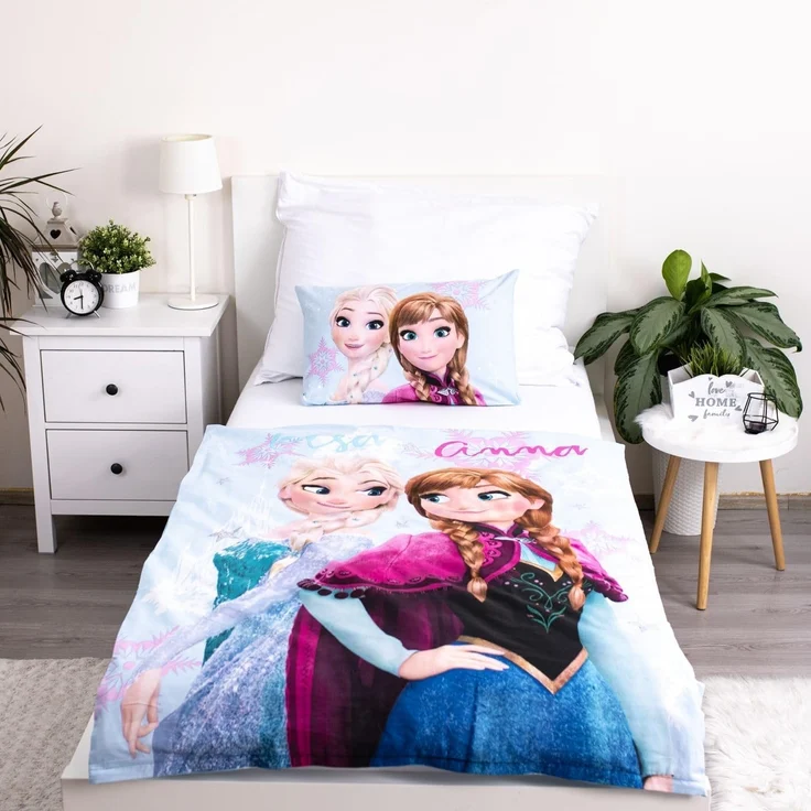 Disney Frozen Bettwäsche-Set für Kinderbett 100x135 cm + 40x60 cm aus 100% Baumwolle mit Reißverschluss – Bild 2