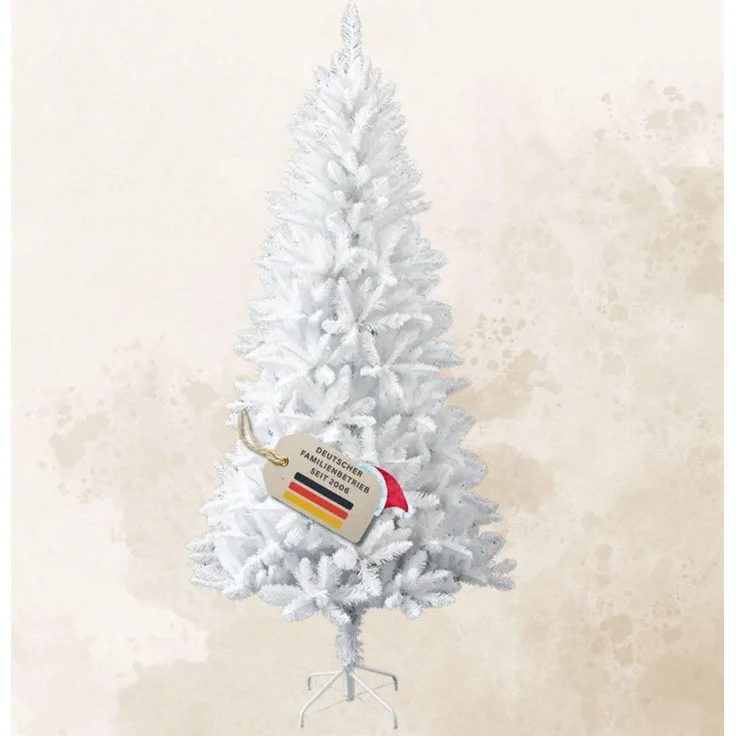 HXT 1015 Weiß 210 cm künstlicher Weihnachtsbaum inkl. Metallständer, schwer entflammbar – Bild 1