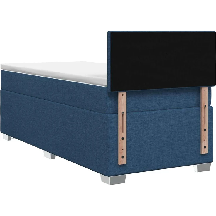 vidaXL Boxspringbett mit Matratze mit Kopfteil Blau 90 x 200 cm Stoff 3450396 – Bild 8