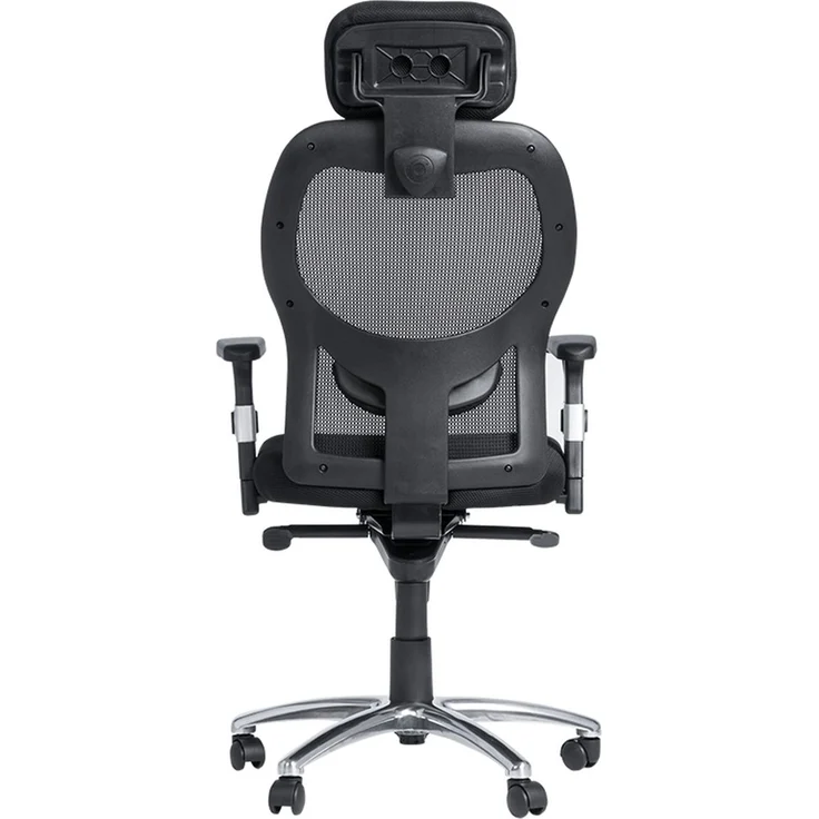Carmen 7520 Ergonomischer Bürostuhl mit Netzrücken, Kopfstütze und Lordosenstütze – Schwarz – Bild 5