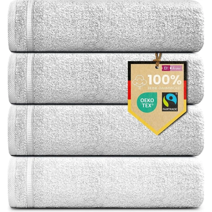 4er Set Gästehandtücher Plain weiß 30x50 - Größe: 30x50, Farbe: Weiss