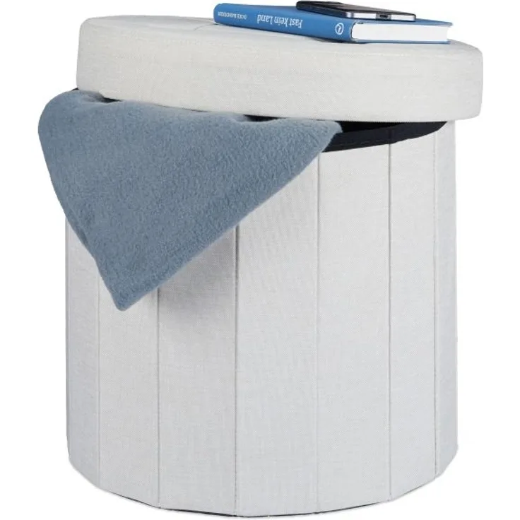 Sitzhocker mit Stauraum Größe M rund
