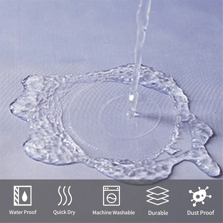 Schmaler Duschvorhang Bad aus Polyester Stoff Wasserabweisend Waschbar 120x200 – Bild 4