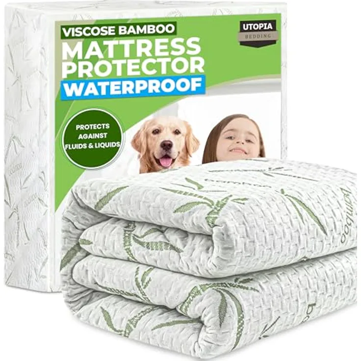 Utopia Bedding Matratzenschoner Twin Wasserdicht, Viskose Premium Matratzenauflage, Oeko-Tex Zertifiziert, Atmungsaktive, Matratzenschutz, Rundum Elastisch