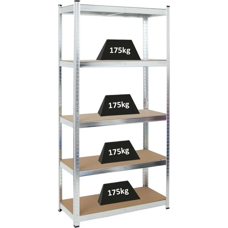 PROREGAL Schwerlastregal Ragnar für Gesamtlast 875kg Maße: 180 x 90 x 40 Verzinkt, Kellerregal, Steckregal, Garagenregal, Lagerregal – Bild 5