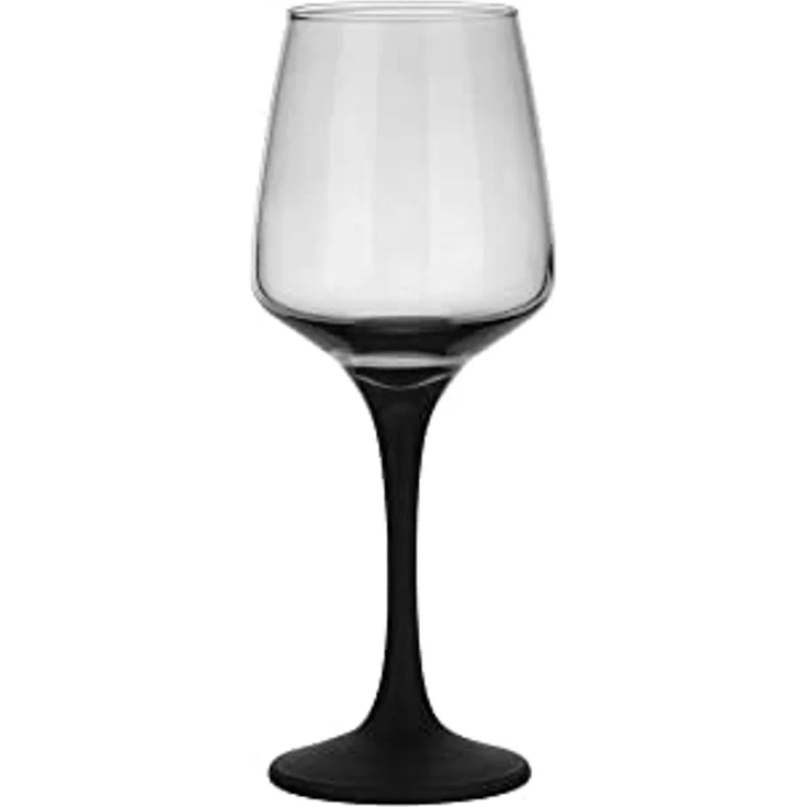 6 Weingläser 360ml mit schwarzem Stiel Rotweingläser Weißweingläser Weinkelch – Bild 3