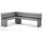 Eckbank Bank Küchenbank -Ruth XL / R -Kunstleder Grau 196 x 142 cm