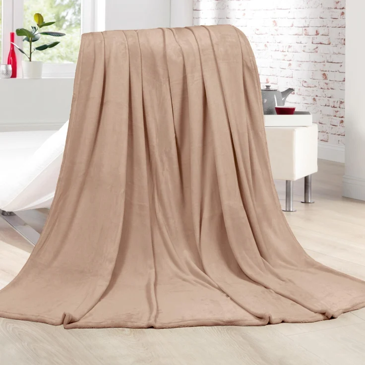 Kuscheldecke Cashmere Touch 200x220cm ( Camel ) Flauschige Wohndecke für Sofa, Couch und Bett, Tagesdecke OEKO-TEX - Sofaüberwurf – Bild 1