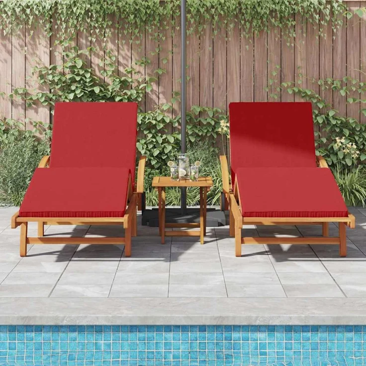 vidaXL Sonnenliege 2 pcs Rot 200 x 67 x 84cm Massivholz Akazie 3325180 – Bild 2
