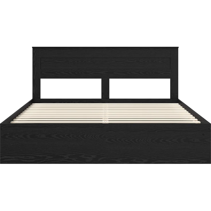 vidaXL Bettrahmen Schwarz 200 x 200 cm Massives Kiefernholz 3409720 – Bild 6