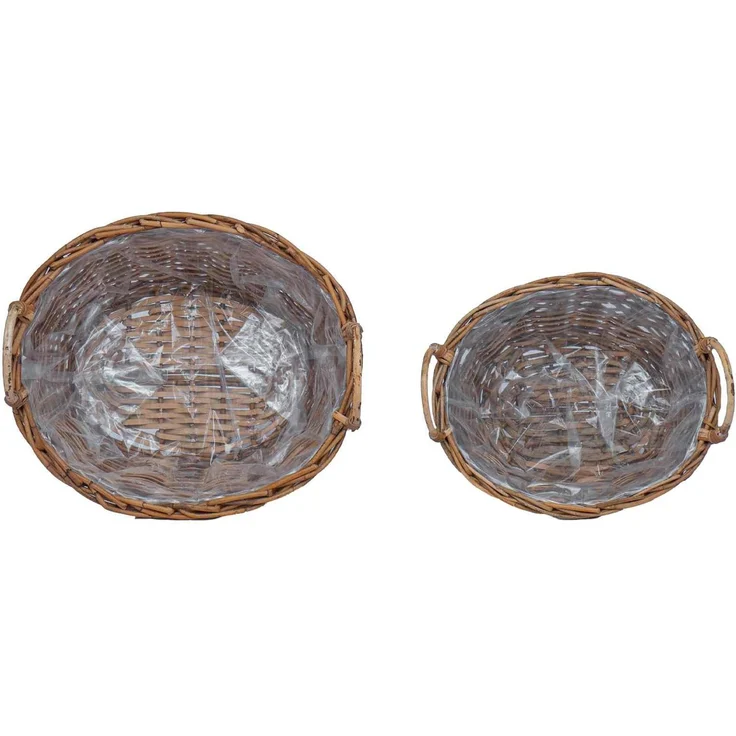 vidaXL Blumentopfkorb mit Speicher GENDT 2 stk. Naturbraun Kubu Rattan 42020964 – Bild 6