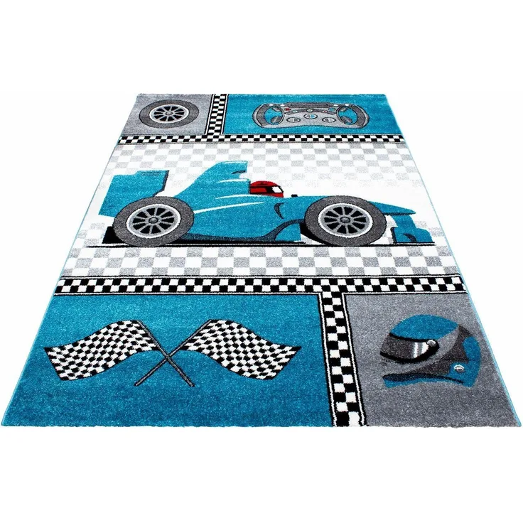 Ayyildiz Teppiche Kinderteppich Kids 460, rechteckig, Höhe: 12 mm, Kurzflor, Motiv Rennwagen