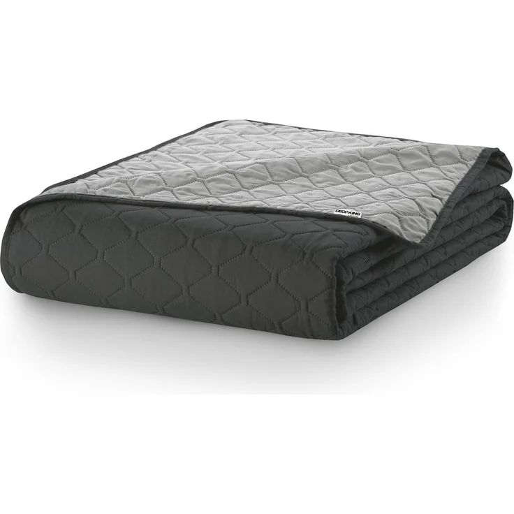 DecoKing Tagesdecke 240x260 cm Graphit anthrazit grau Silber Bettüberwurf zweiseitig pflegeleicht Axel – Bild 5