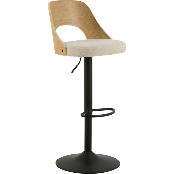 MID.YOU Barhocker, Beige, Metall/Textil, Rundrohr, FSC Mix, 47x113x50.5 cm, Esszimmer Barmöbel