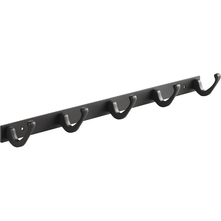 SO-TECH® Hakenleiste Blackline FORTE schwarz pulverbeschichtet, (1 St), Länge 450 mm mit 5 Haken