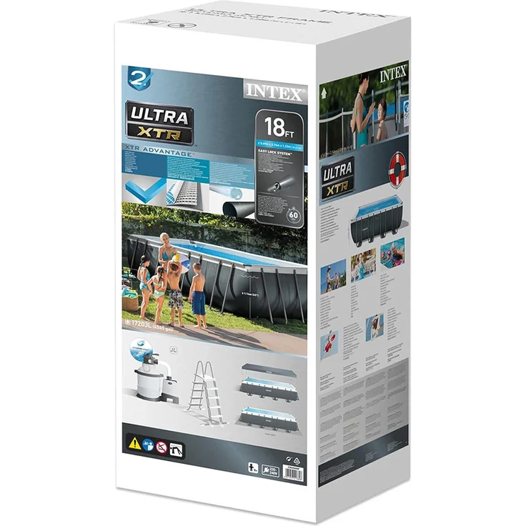Intex Frame Swimming Pool Set "Ultra Quadra XTR", anthrazit, 549 x 274 x 132 cm,Inkl. Sandfilteranlage – Bild 6