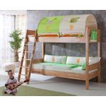 Relita 'Stefan' Etagenbett natur inkl. Matratzen und Stoffset 2-er Tunnel und Tasche 'Indianer'