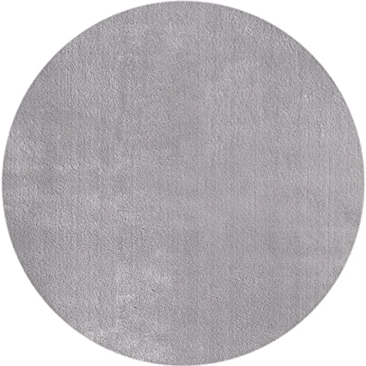 Mia's Teppiche Olivia Wohnzimmer/Schlafzimmer Teppich - waschbar - 200 cm Rund, Grau – Bild 1