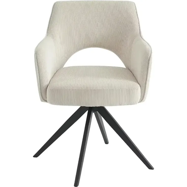 Vente-unique - KONYA Stuhl Stoff Schokoladenbraun - B 59 cm x H 84 cm x L 58 cm – Bild 2