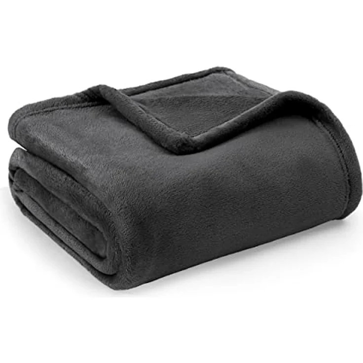 BEDSURE Flauschig Decke Fleecedecke - Wohndecke Warm Winter Weich, Sofadecke Kleine, Couch Blanket, Kinder, Wohn-&Kuscheldecken 130x150 cm, Sofa überwurfdecke Dunkelgrau – Bild 2