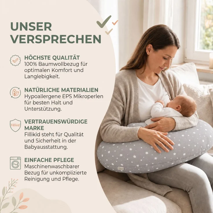 Fillikid Stillkissen Stillkissen EPS Mikroperlen 190 cm Exklusiv – Bild 8