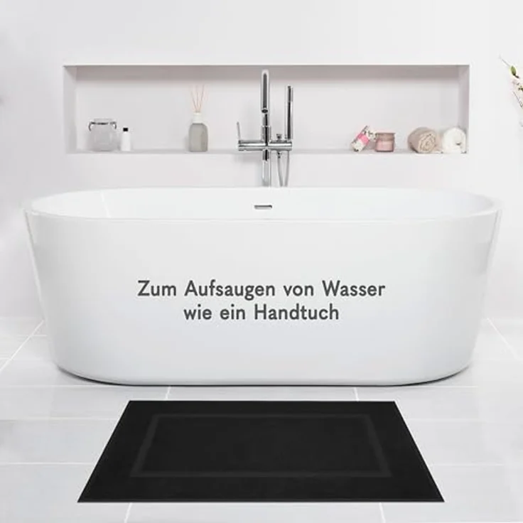 HAMMETEX Badematte Hotelmatte, Duschvorleger, 51 x 86 cm, Höhe 5 mm, beidseitig nutzbar, Baumwolle, rechteckig, 2-teiliges Set, einfarbig, 900 g/m², 100% Baumwolle – Bild 2
