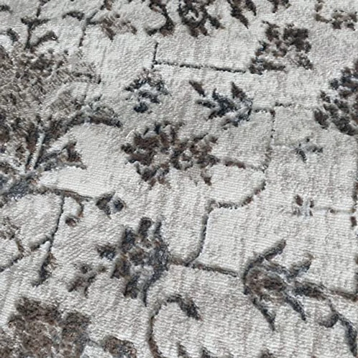 CARPETIA Teppich Florale Ornamente Creme Pflegeleicht 160x230 cm | Weich, pflegeleicht, schmutzabweisend und strapazierfähig, OEKO-TEX geprüft, für Fußbodenheizung, Flur & Wohnräume – Bild 3